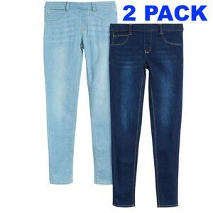 Real Love Girls’ Jeans – 2 Pack Stretch Denim Pull-On Skinny Fit Jeggings 14